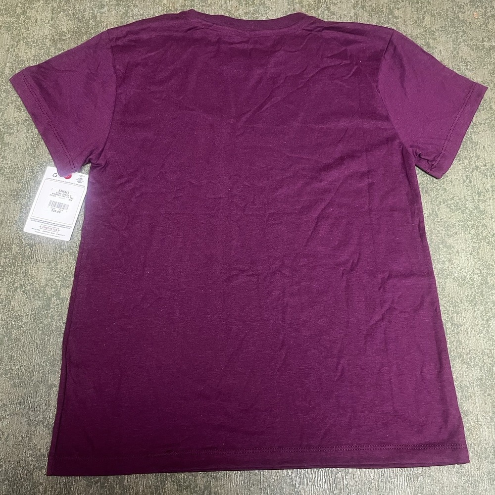 Champion T Shirt Womens XS Dark Berry Crew Neck Short Sleeve Cotton Plain - Picture 6 of 6